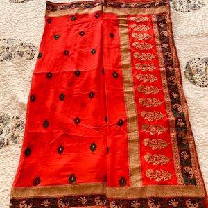 Meena Bazaar embroidered georgette Saree